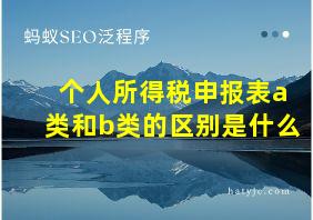 个人所得税申报表a类和b类的区别是什么