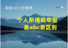 个人所得税申报表abc表区别