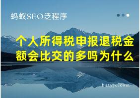 个人所得税申报退税金额会比交的多吗为什么