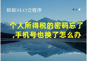 个人所得税的密码忘了,手机号也换了怎么办