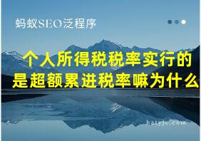 个人所得税税率实行的是超额累进税率嘛为什么