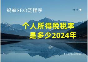 个人所得税税率是多少2024年