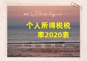 个人所得税税率2020表