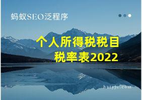 个人所得税税目税率表2022