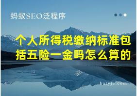 个人所得税缴纳标准包括五险一金吗怎么算的