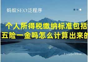 个人所得税缴纳标准包括五险一金吗怎么计算出来的