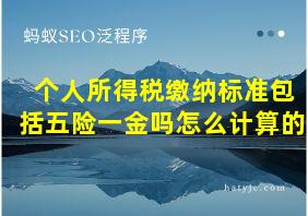 个人所得税缴纳标准包括五险一金吗怎么计算的