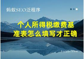 个人所得税缴费基准表怎么填写才正确