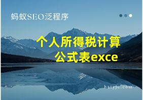 个人所得税计算公式表exce