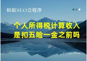 个人所得税计算收入是扣五险一金之前吗