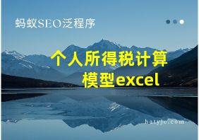 个人所得税计算模型excel