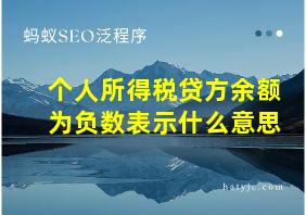 个人所得税贷方余额为负数表示什么意思