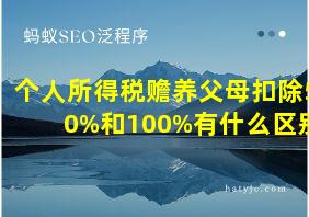 个人所得税赡养父母扣除50%和100%有什么区别