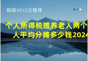 个人所得税赡养老人两个人平均分摊多少钱2024