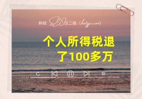 个人所得税退了100多万