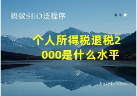 个人所得税退税2000是什么水平