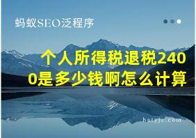 个人所得税退税2400是多少钱啊怎么计算