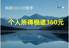 个人所得税退360元