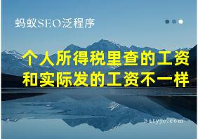 个人所得税里查的工资和实际发的工资不一样