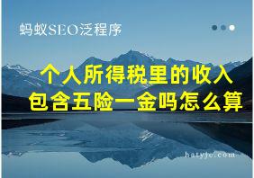 个人所得税里的收入包含五险一金吗怎么算