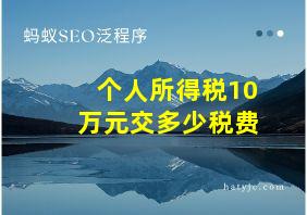 个人所得税10万元交多少税费