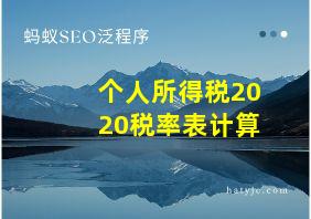 个人所得税2020税率表计算