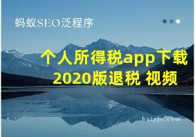 个人所得税app下载2020版退税 视频