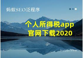 个人所得税app官网下载2020