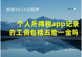 个人所得税app记录的工资包括五险一金吗