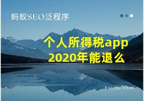 个人所得税app2020年能退么