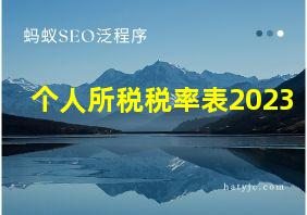 个人所税税率表2023