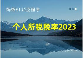 个人所税税率2023