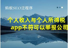 个人收入与个人所得税app不符可以举报公司