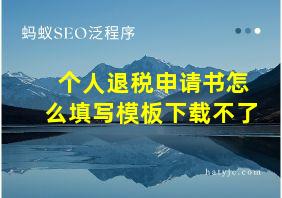 个人退税申请书怎么填写模板下载不了