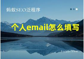 个人email怎么填写