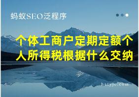 个体工商户定期定额个人所得税根据什么交纳