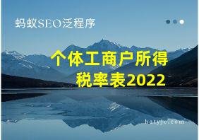 个体工商户所得税率表2022