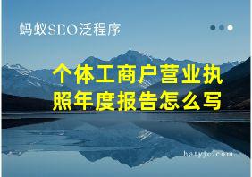 个体工商户营业执照年度报告怎么写