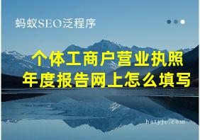 个体工商户营业执照年度报告网上怎么填写