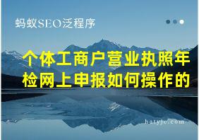 个体工商户营业执照年检网上申报如何操作的