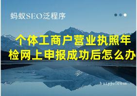 个体工商户营业执照年检网上申报成功后怎么办