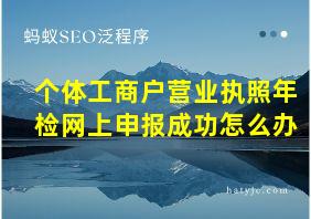 个体工商户营业执照年检网上申报成功怎么办