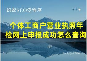 个体工商户营业执照年检网上申报成功怎么查询