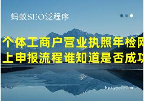 个体工商户营业执照年检网上申报流程谁知道是否成功