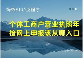 个体工商户营业执照年检网上申报该从哪入口