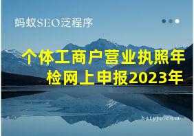 个体工商户营业执照年检网上申报2023年