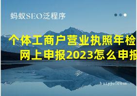 个体工商户营业执照年检网上申报2023怎么申报