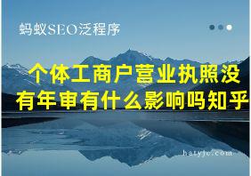 个体工商户营业执照没有年审有什么影响吗知乎