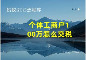 个体工商户100万怎么交税