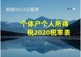 个体户个人所得税2020税率表